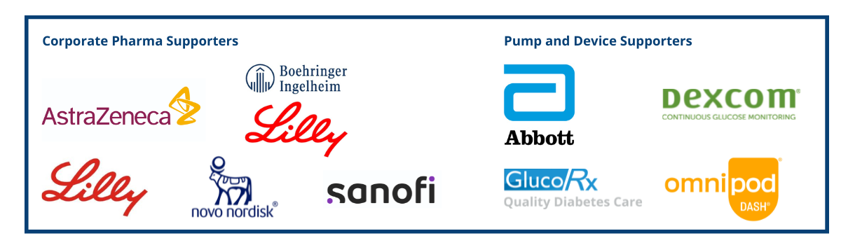 Corporate Pharma and Pump and Device supporter logos