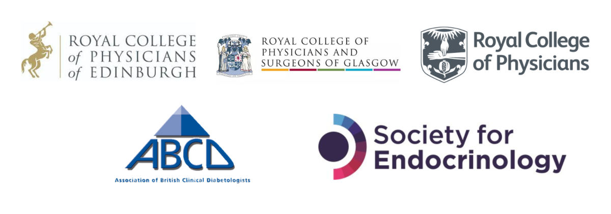 Federation of the Royal Colleges of Physicians of the UK logos, ABCD logo and Society for Endocrinology logo