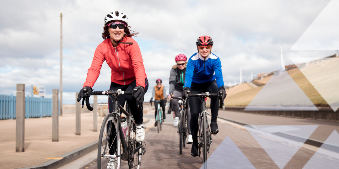 Group of road cyclists